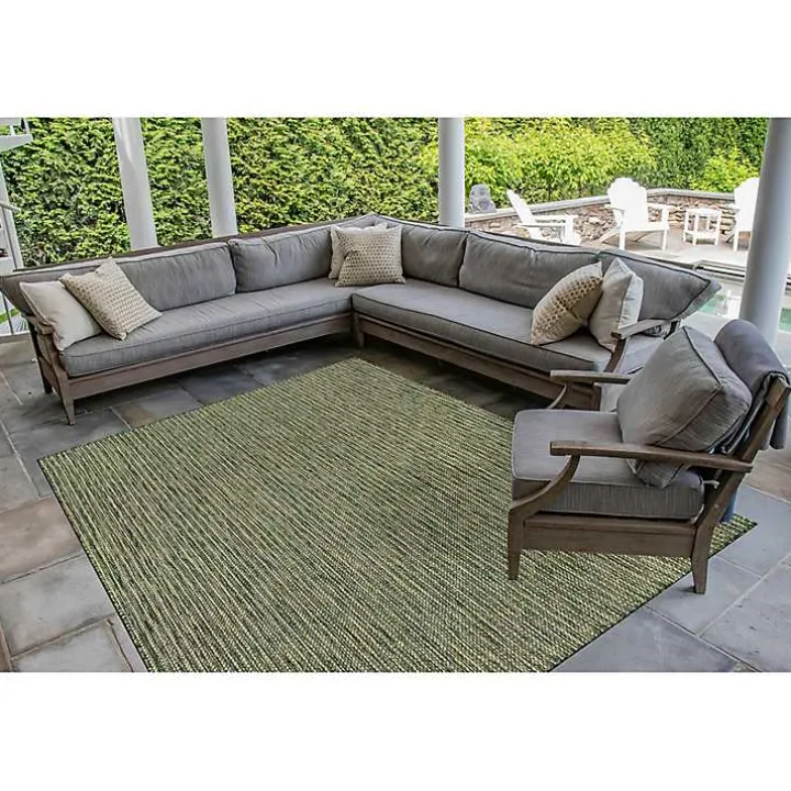 Green Intertwined Santal Outdoor Area Rug, 6x9