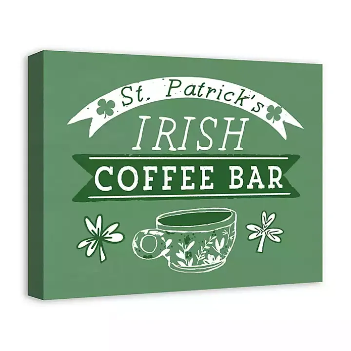 Green Irish Coffee Bar Canvas Art Print