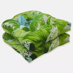 Green Jungle Outdoor Seat Cushions, Set of 2