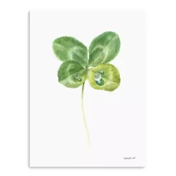 Green Lucky Clover Canvas Art Print
