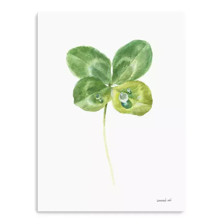 Green Lucky Clover Canvas Art Print