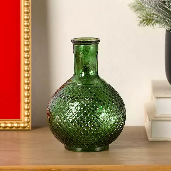 Green Mercury Glass Vase