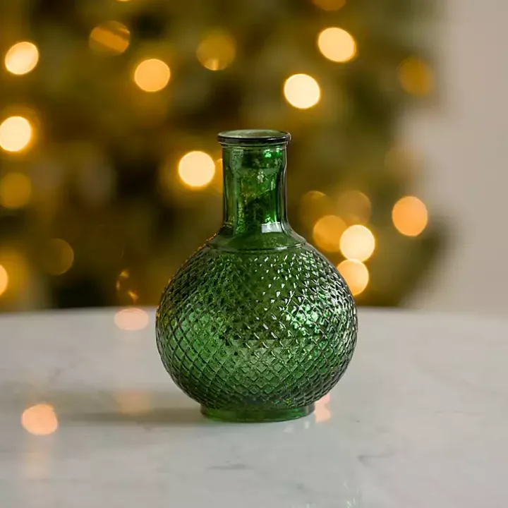 Green Mercury Glass Vase