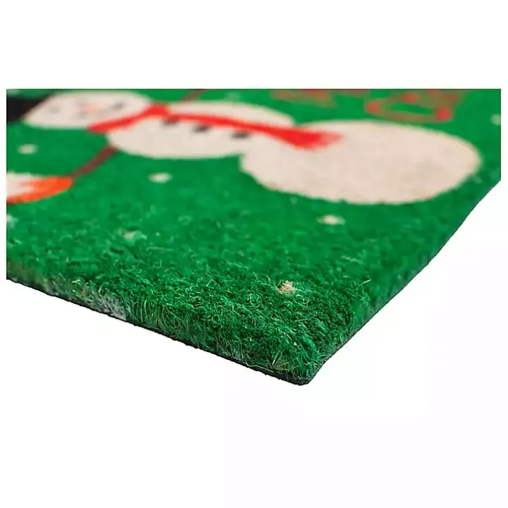Green Merry Christmas Snowman Doormat
