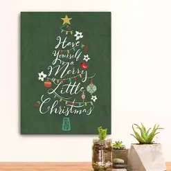 Green Merry Little Christmas Christmas Wall Plaque