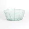 Green Metal Wire Basket with Handle