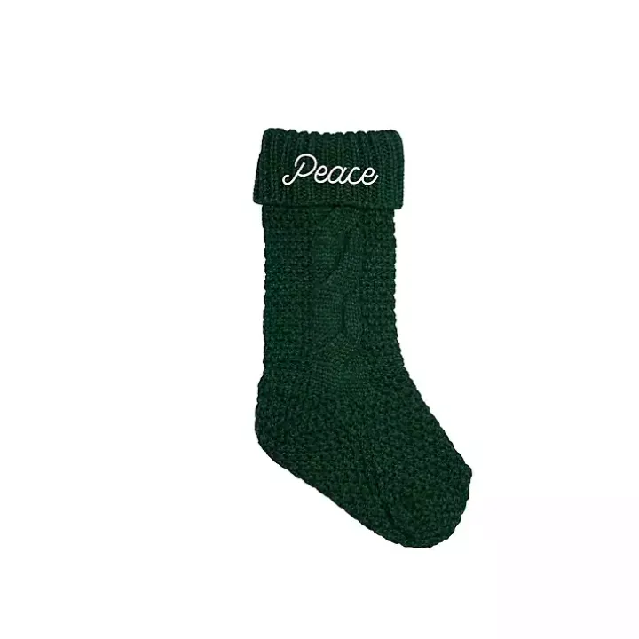 Green Peace Cable Knit Stocking