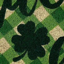 Green Plaid Lucky Day Doormat
