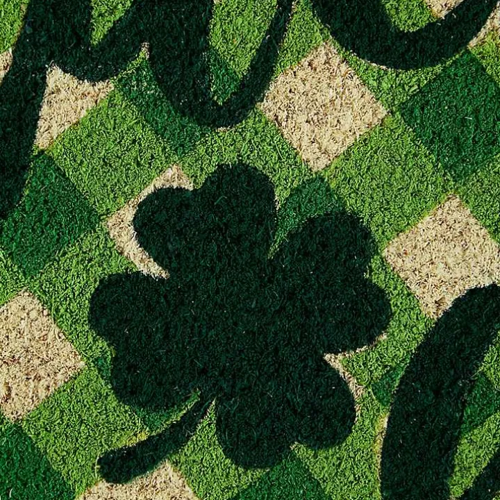 Green Plaid Lucky Day Doormat