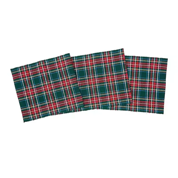 Green Red Jewel Plaid Christmas Table Runner