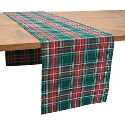 Green Red Jewel Plaid Christmas Table Runner
