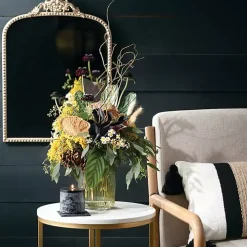 Green Round Ribbed Glass Vase