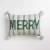 Green Striped Merry Lumbar Pillow