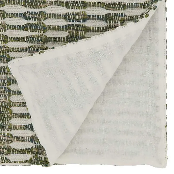 Green Tea Woven Stripe Table Runner, 90 in.
