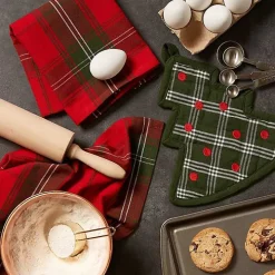 Green Tree Plaid 3-pc. Dishtowel & Potholder Set