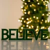 Green Velvet Believe Tabletop Sign