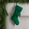 Green Velvet Bow Christmas Stocking