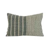 Green Woven Stripe Indoor/Outdoor Pillow