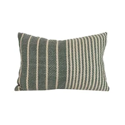 Green Woven Stripe Indoor/Outdoor Pillow