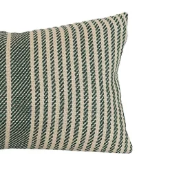 Green Woven Stripe Indoor/Outdoor Pillow