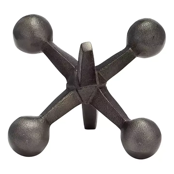 Gunmetal Gray Metal Jack Sculpture
