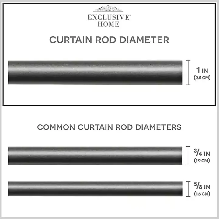 Gunmetal Hyde Wrap Around Curtain Rod, 120 in.