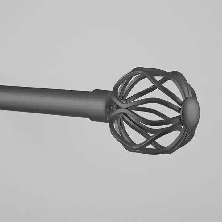 Gunmetal Open Sphere Curtain Rod, 72 in.