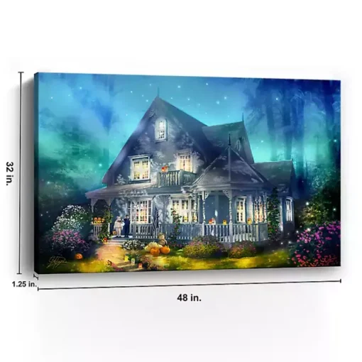 Halloween Mansion Canvas Art Print, 32x48