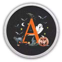 Halloween Monogram A White Framed Wall Plaque