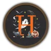 Halloween Monogram H Brown Framed Wall Plaque