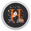 Halloween Monogram H White Framed Wall Plaque