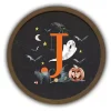 Halloween Monogram J Brown Framed Wall Plaque