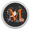 Halloween Monogram M White Framed Wall Plaque
