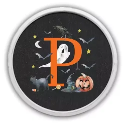 Halloween Monogram P White Framed Wall Plaque