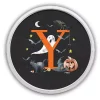 Halloween Monogram Y White Framed Wall Plaque