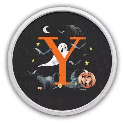 Halloween Monogram Y White Framed Wall Plaque