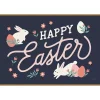 Happy Easter Bunnies Framed Canvas Art Print