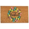 Happy Easter Egg Wreath Doormat