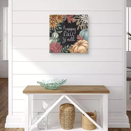 Happy Fall, Y'all Chalkboard Canvas Wall Art