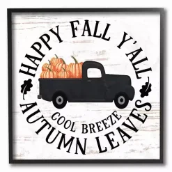 Happy Fall Y'all Pumpkin Truck Framed Wall Plaque