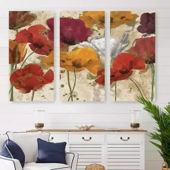 Happy Flowers Canvas Art Prints, Set of 3