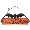 Happy Halloween Bat Hanging Wall Sign