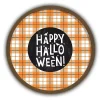 Happy Halloween Brown Framed Canvas Art Print