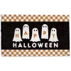 Happy Halloween Ghosts Checkered Halloween Doormat