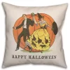 Happy Halloween Linen Throw Pillow