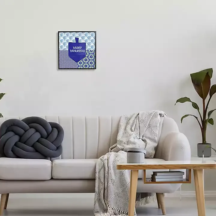 Happy Hanukkah Patterned Wall Plaque