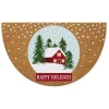 Happy Holidays Half Circle Coir Doormat
