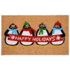 Happy Holidays Penguins Doormat