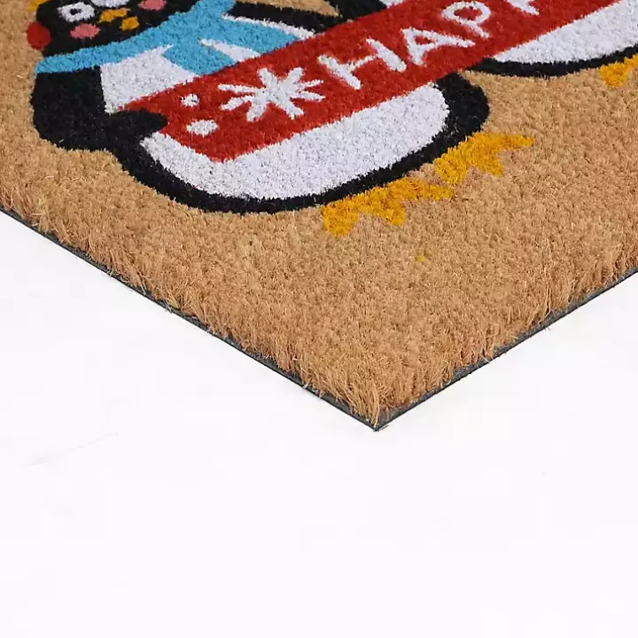 Happy Holidays Penguins Doormat