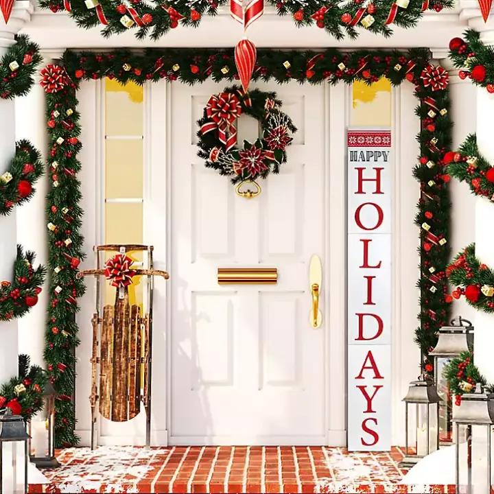 Happy Holidays Snowflake Christmas Porch Board